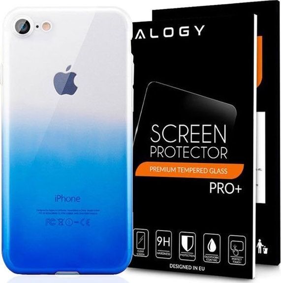 Alogy Etui Ombre Case +Szkło  iPhone 7 / 8 Niebieskie 1
