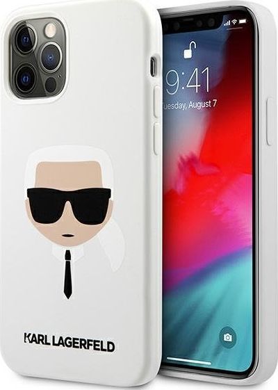 Karl Lagerfeld Karl Lagerfeld KLHCP12MSLKHWH iPhone 12/12 Pro 6,1" biały/white hardcase Silicone Karl`s Head 1