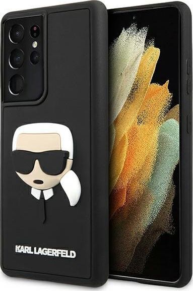 Karl Lagerfeld Karl Lagerfeld KLHCS21LKH3DBK S21 Ultra G998 czarny/black hardcase 3D Rubber Karl`s Head 1