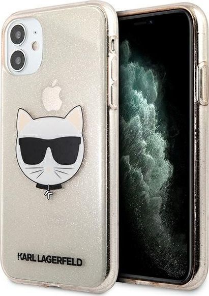 Karl Lagerfeld Karl Lagerfeld KLHCN61CHTUGLGO iPhone 11 złoty/gold hardcase Glitter Choupette 1