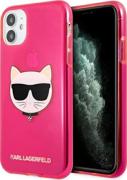 Karl Lagerfeld Karl Lagerfeld KLHCN61CHTRP iPhone 11 różowy/pink hardcase Glitter Choupette Fluo 1