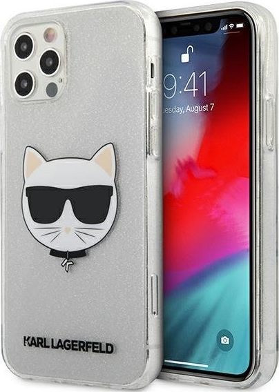 Karl Lagerfeld Karl Lagerfeld KLHCP12MCHTUGLS iPhone 12/12 Pro 6,1" srebrny/silver hardcase Glitter Choupette 1