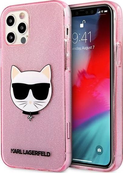 Karl Lagerfeld Karl Lagerfeld KLHCP12MCHTUGLP iPhone 12/12 Pro 6,1" różowy/pink hardcase Glitter Choupette 1