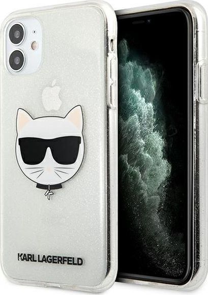 Karl Lagerfeld Karl Lagerfeld KLHCN61CHTUGLS iPhone 11 srebrny/silver hardcase Glitter Choupette 1