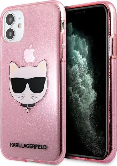 Karl Lagerfeld Karl Lagerfeld KLHCN61CHTUGLP iPhone 11 różowy/pink hardcase Glitter Choupette 1