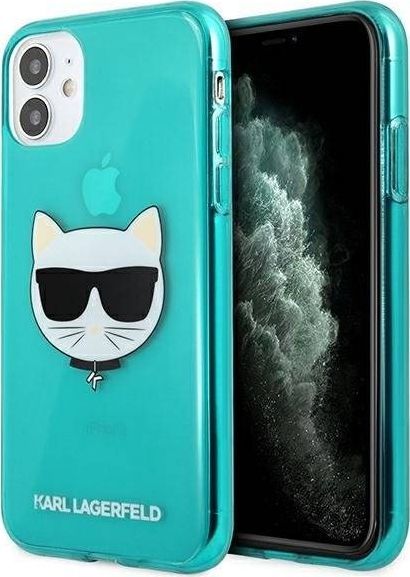 Karl Lagerfeld Karl Lagerfeld KLHCN61CHTRB iPhone 11 niebieski/blue hardcase Glitter Choupette Fluo 1