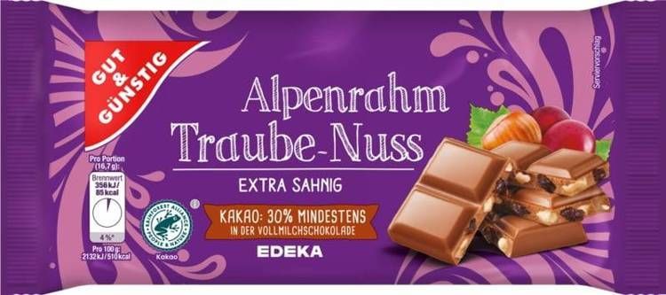Edeka G&G Czekolada z Orzechami i Rodzynkami 100 g 1