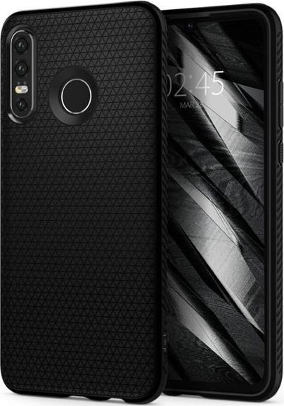 Spigen Etui Spigen Liquid Air do Huawei P30 Lite Matte Black + Szkło 1