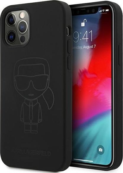 Karl Lagerfeld Karl Lagerfeld KLHCP12LSILTTBK iPhone 12 Pro Max 6,7" czarny/black Silicone Ikonik Outline 1