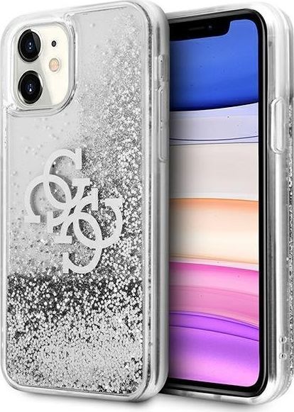 Guess Guess GUHCN61LG4GSI iPhone 11 6,1" srebrny/silver hardcase 4G Big Liquid Glitter 1