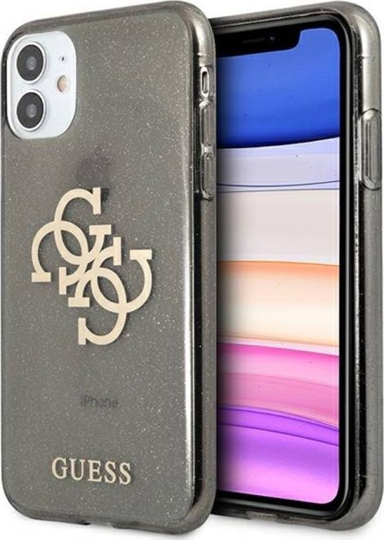 Guess Guess GUHCN61PCUGL4GBK iPhone 11 6,1" czarny/black hard case Glitter 4G Big Logo 1