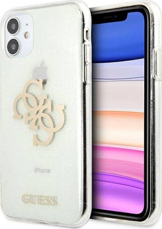 Guess Guess GUHCN61PCUGL4GTR iPhone 11 6,1" transparent hard case Glitter 4G Big Logo 1