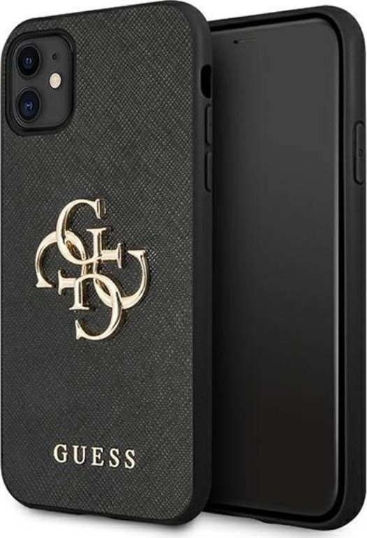 Guess Guess GUHCN61SA4GGBK iPhone 11 6,1" czarny/black hardcase Saffiano 4G Metal Logo 1