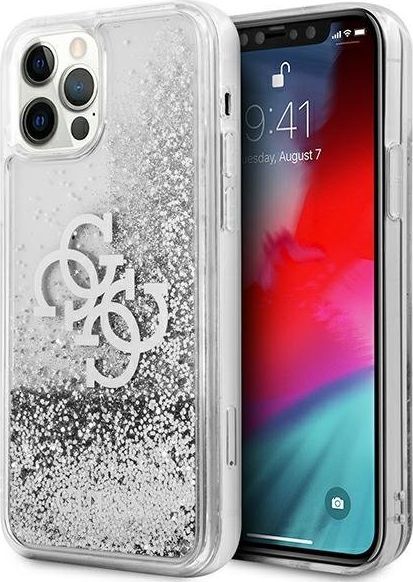 Guess Guess GUHCP12MLG4GSI iPhone 12/12 Pro 6,1" srebrny/silver hardcase 4G Big Liquid Glitter 1