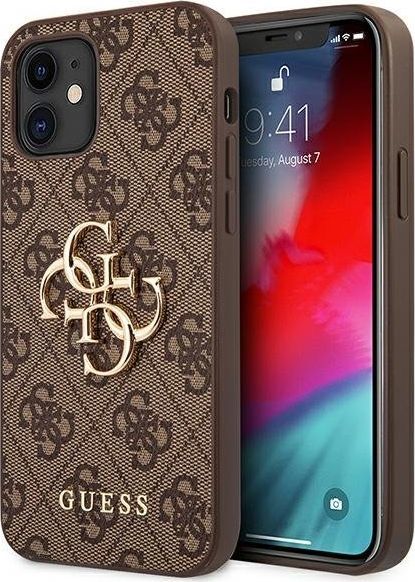 Guess Guess GUHCP12S4GMGBR iPhone 12 mini 5,4" brązowy/brown hardcase 4G Big Metal Logo 1