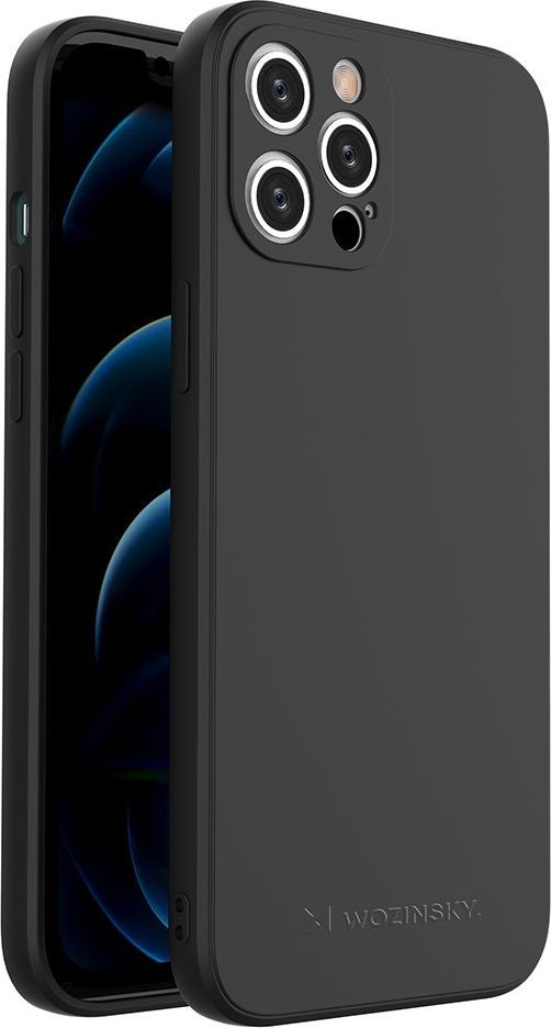 Wozinsky Wozinsky Color Case silikonowe elastyczne wytrzymałe etui iPhone 12 Pro Max czarny 1