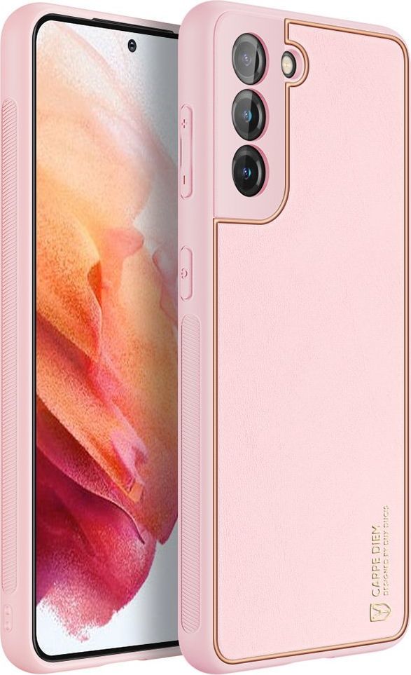 Hurtel Dux Ducis Yolo eleganckie etui pokrowiec ze skóry ekologicznej Samsung Galaxy S21 5G różowy 1