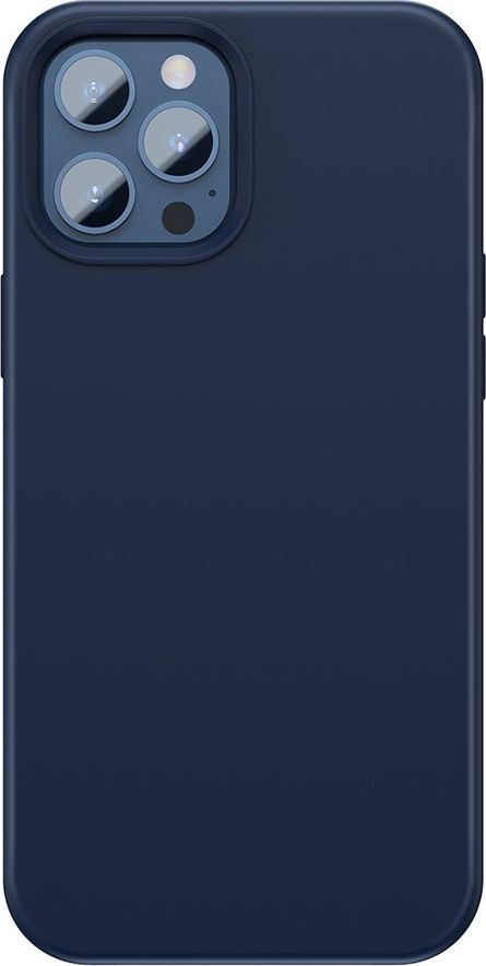 Hurtel Baseus Liquid Silica Gel Magnetic Case elastyczne silikonowe etui pokrowiec iPhone 12 Pro / iPhone 12 niebieski (WIAPIPH61P-YC03) (kompatybilny z MagSafe) 1