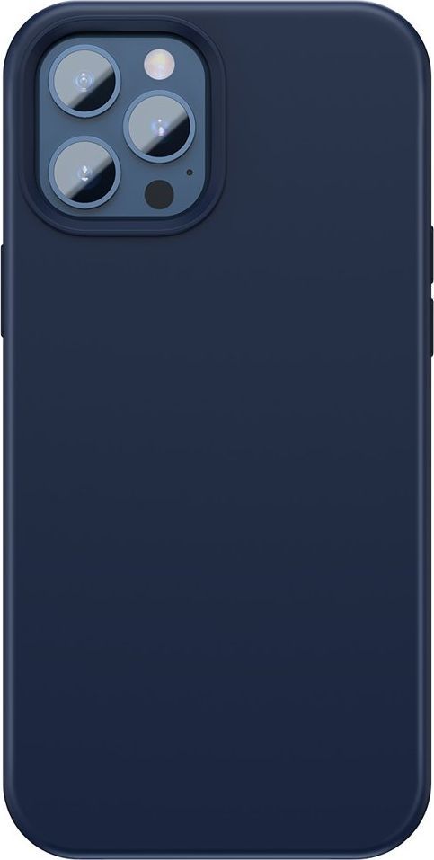 Hurtel Baseus Liquid Silica Gel Magnetic Case elastyczne silikonowe etui pokrowiec iPhone 12 Pro Max niebieski (WIAPIPH67N-YC03) (kompatybilny z MagSafe) 1
