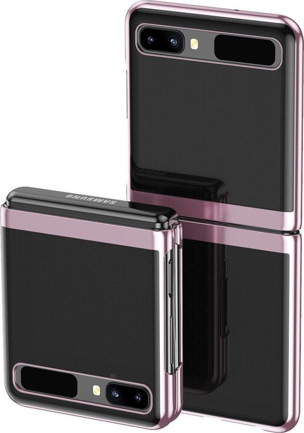 Hurtel Plating Case hard case pokrowiec etui z metaliczną ramką Samsung Galaxy Z Flip różowy 1