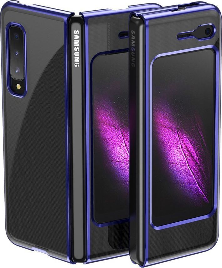 Hurtel Plating Case hard case pokrowiec etui z metaliczną ramką Samsung Galaxy Fold niebieski 1