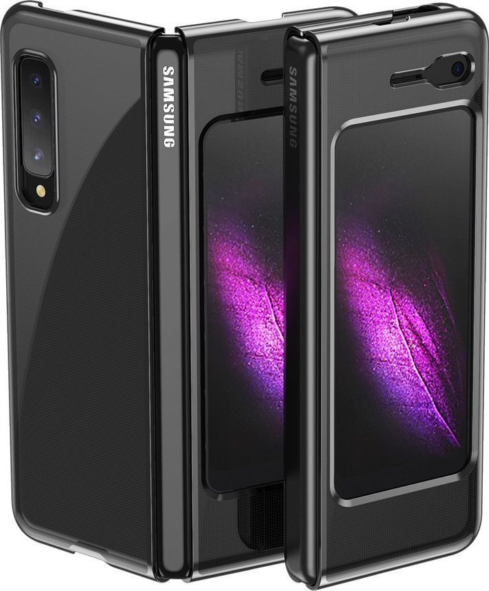 Hurtel Plating Case hard case pokrowiec etui z metaliczną ramką Samsung Galaxy Fold czarny 1