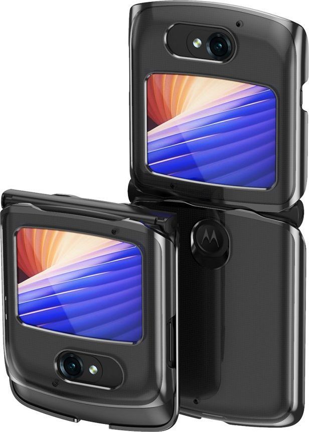 Hurtel Plating Case hard case pokrowiec etui z metaliczną ramką Motorola Razr 5G czarny 1