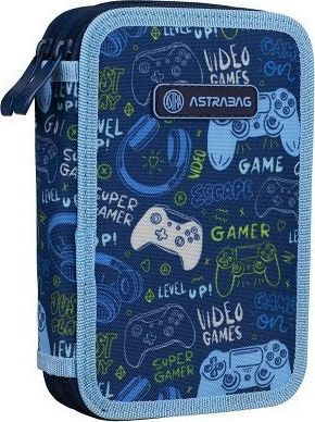 Piórnik Derform Piórnik szkolny dwupoziomowy gamer 1