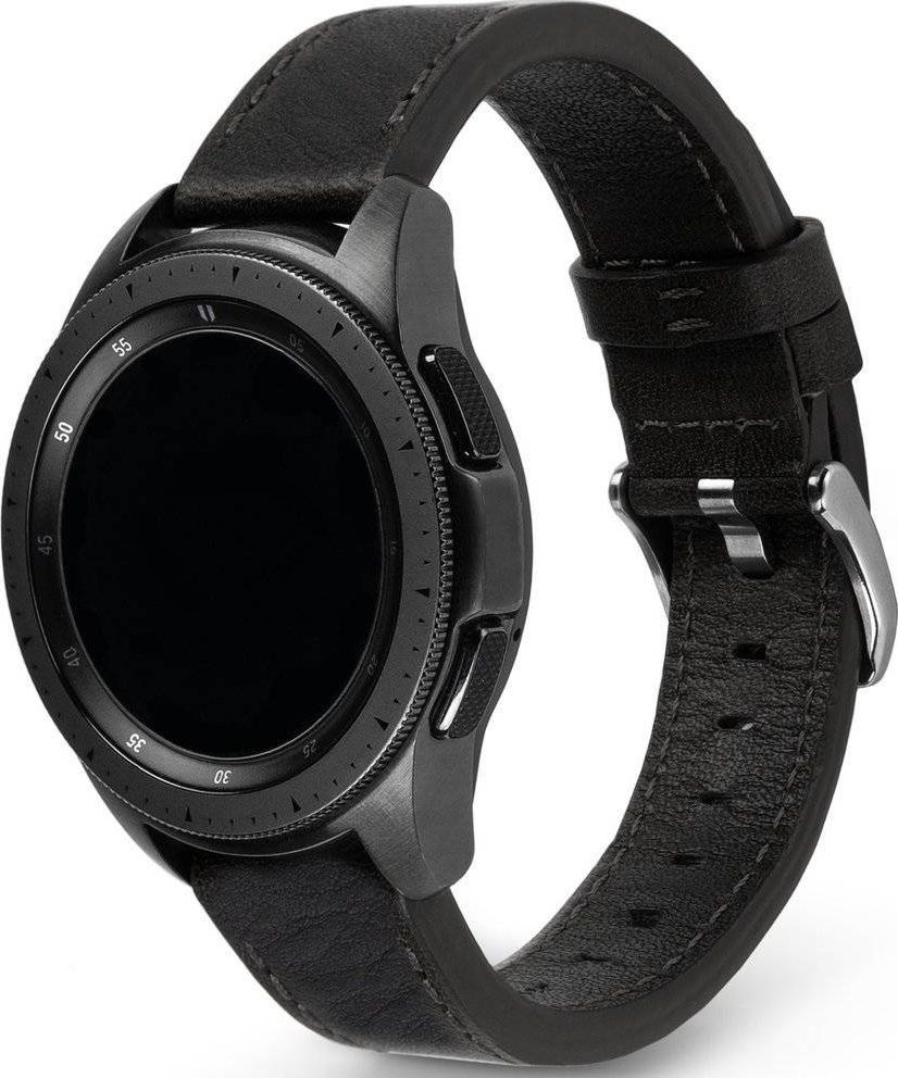 Ringke Ringke Leather One Classic skórzana bransoleta opaska pasek do zegarka smartwatch Samsung Galaxy Watch 3 41 mm czarny (COM-B-20-20) 1