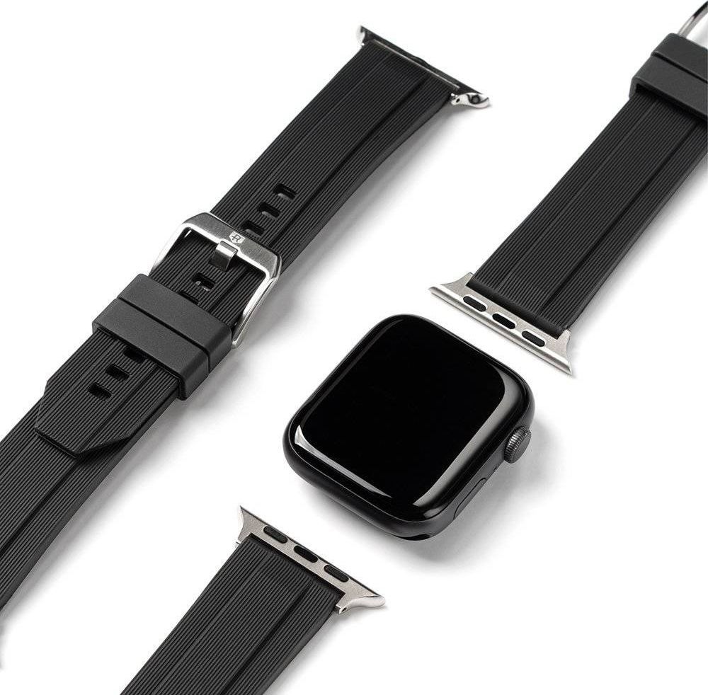 Ringke Ringke Rubber One silikonowa bransoleta opaska pasek do zegarka smartwatch Watch 6 44mm / Watch 5 44mm / Watch 4 44mm / Watch SE 44mm czarny (AW-B-44-10) 1