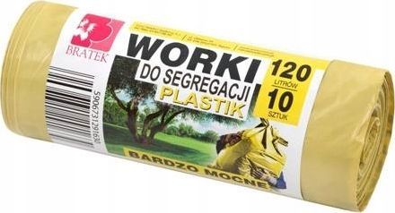 Bratek BRATEK Worki do segregacji ŻÓŁTE Plastik 120L 10 szt. 1