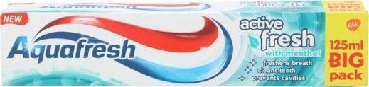 GlaxoSmithKline Aquafresh Active Fresh With Menthol Pasta do Zębów 125 ml 1