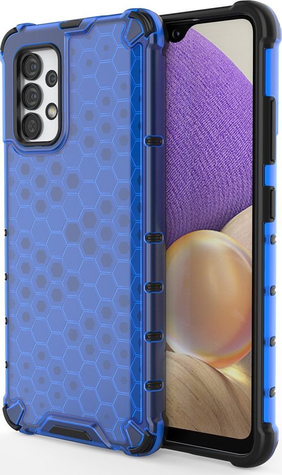 Hurtel Honeycomb etui pancerny pokrowiec z żelową ramką Samsung Galaxy A32 4G niebieski 1
