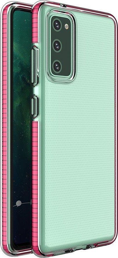 Hurtel Spring Case pokrowiec żelowe etui z kolorową ramką do Xiaomi Redmi Note 10 / Redmi Note 10S ciemnoróżowy 1