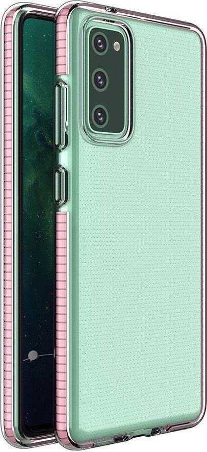 Hurtel Spring Case pokrowiec żelowe etui z kolorową ramką do Xiaomi Redmi Note 10 / Redmi Note 10S jasnoróżowy 1