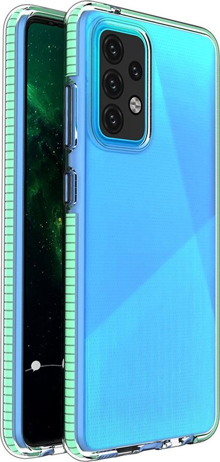 Hurtel Spring Case pokrowiec żelowe etui z kolorową ramką do Samsung Galaxy A52 5G / A52 4G miętowy 1
