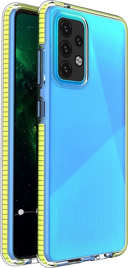 Hurtel Spring Case pokrowiec żelowe etui z kolorową ramką do Samsung Galaxy A52 5G / A52 4G żółty 1