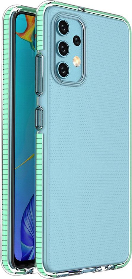 Hurtel Spring Case pokrowiec żelowe etui z kolorową ramką do Samsung Galaxy A32 4G miętowy 1