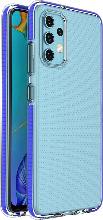 Hurtel Spring Case pokrowiec żelowe etui z kolorową ramką do Samsung Galaxy A32 4G ciemnoniebieski 1
