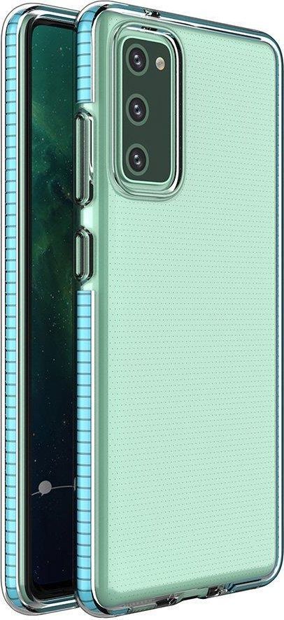 Hurtel Spring Case pokrowiec żelowe etui z kolorową ramką do Samsung Galaxy A12 / Galaxy M12 jasnoniebieski 1
