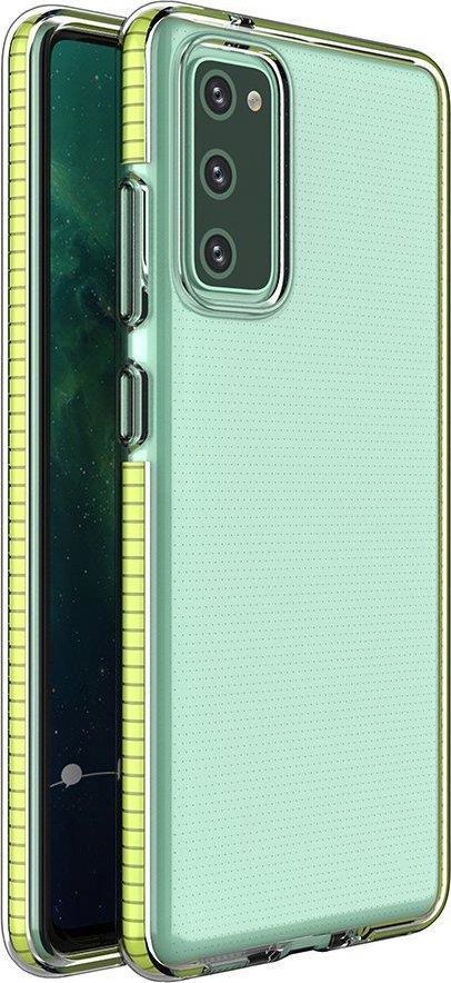 Hurtel Spring Case pokrowiec żelowe etui z kolorową ramką do Samsung Galaxy A12 / Galaxy M12 żółty 1