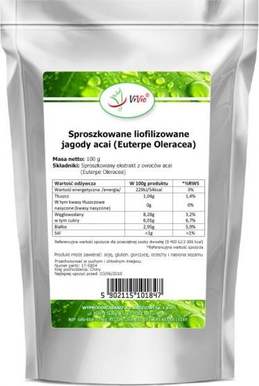 Vivio Ekstrakt z Acai 100g VIVIO 1