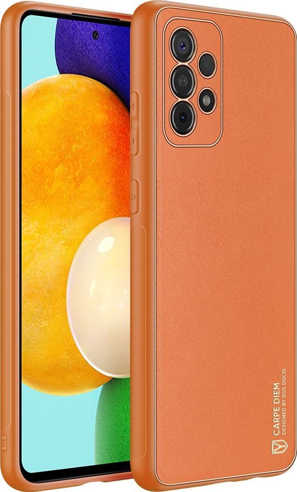 Dux Ducis Dux Ducis Yolo eleganckie etui pokrowiec ze skóry ekologicznej Samsung Galaxy A52 5G / A52 4G pomarańczowy 1