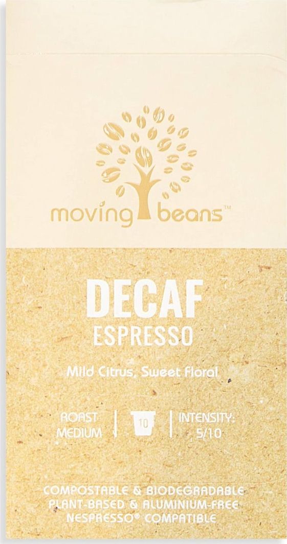 MOVING BEANS Moving Beans, Kawa w kapsułkach kompostowalnych Decaf Espresso, 10 szt. 1