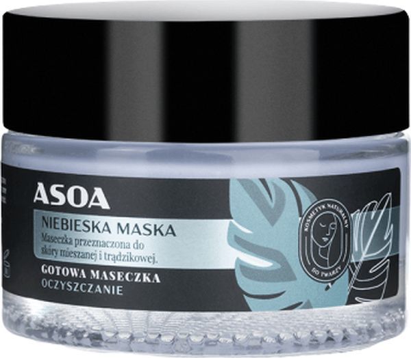 Asoa Maseczka do cery tłustej i trądzikowej - Niebieska glinka i olej z pestek moreli, 120 ml 1