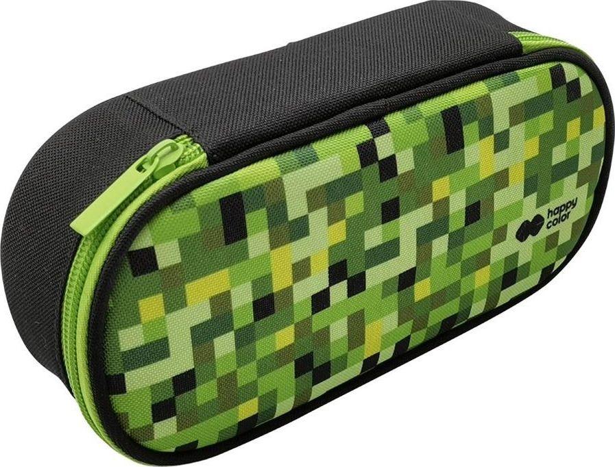 Piórnik Happy Color Piórnik owalny z 1 zamkiem i klapką wewnętrzną PIXI green 1