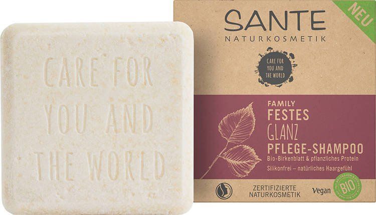 Sante Szampon w kostce 2in1 nadający połysk z bio-brzozą i proteinami roślinnymi 1