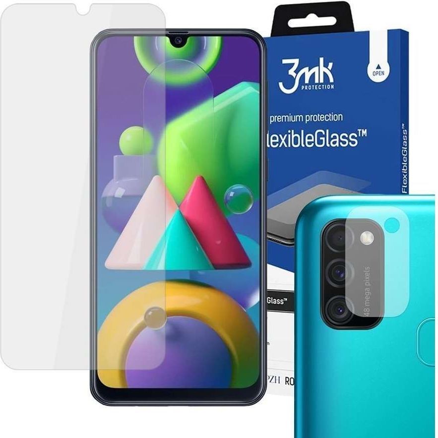3MK Szkło 3mk Flexible Glass 7H do Samsung Galaxy M21 + 4x szkło 3mk na obiektyw 1