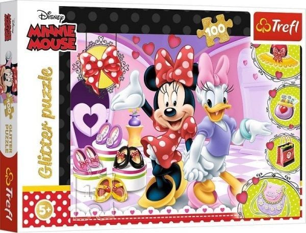  Trefl Puzzle brokatowe Minnie i błyskotki Minnie Mouse 100 ele. 1