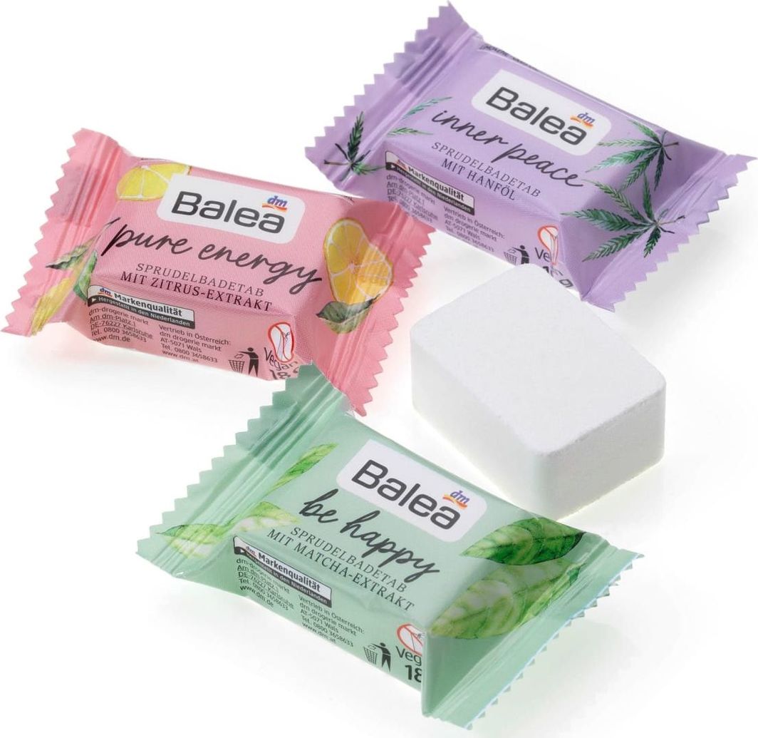 Balea Musująca Sól do Kąpieli Matcha Lawenda Cytrusy 1